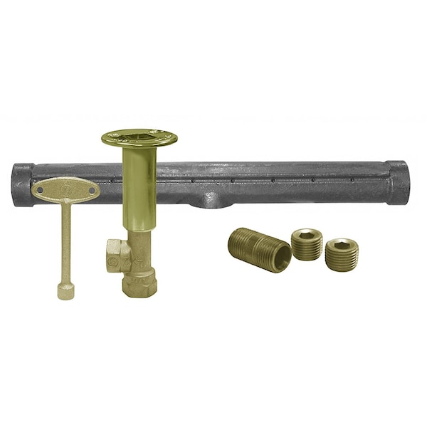 Jones Stephens Polished Brass Angle Log Lighter Valve with T-Burner for Natural Gas L75407 - main